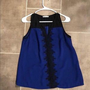 41 Hawthorn Blue/Black Sleeveless Top Small
